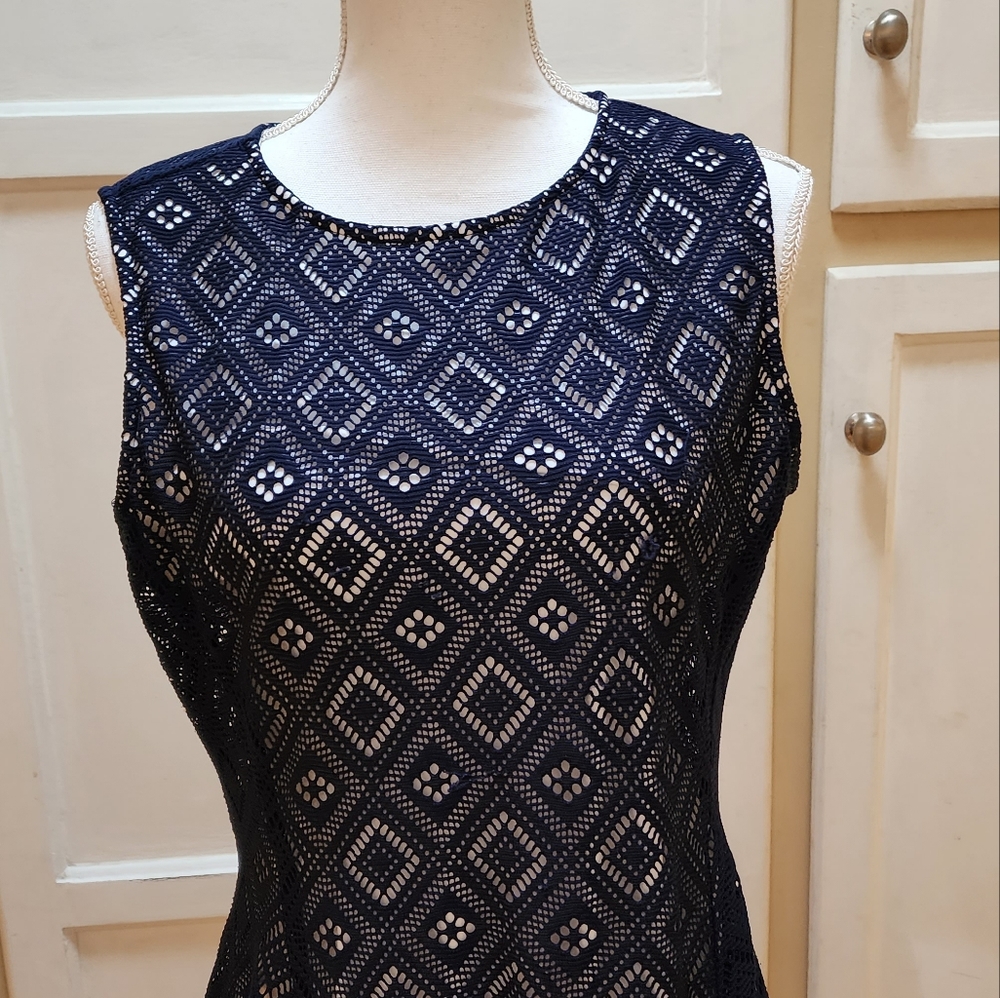 New York & Company Printed Color Block Wrap Dress - Picture 5 of 14